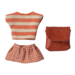 Maileg Clothes and Bag Big Sister Mouse Coral