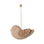Maileg Fabric Ornament Bird Winter Heart Sand
