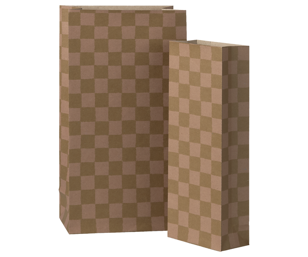 Maileg Gift Bags Medium Rose Ocher Checker