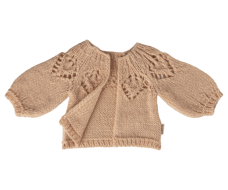 Maileg Knitted Cardigan Light Rose Size 3 Bunny detail