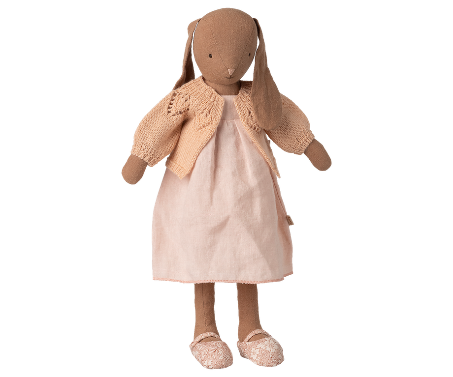 Maileg Knitted Cardigan Light Rose Size 3 with Bunny