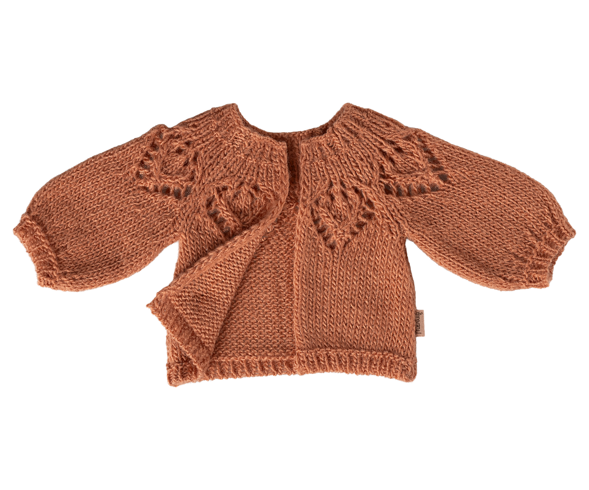 Maileg Knitted Cardigan Vintage Rose Size 3 Bunny detail