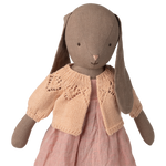 Maileg Knitted Cardigan Light Rose Size 4 Bunny dressed