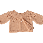 Maileg Knitted Cardigan Light Rose Size 4 Bunny detail