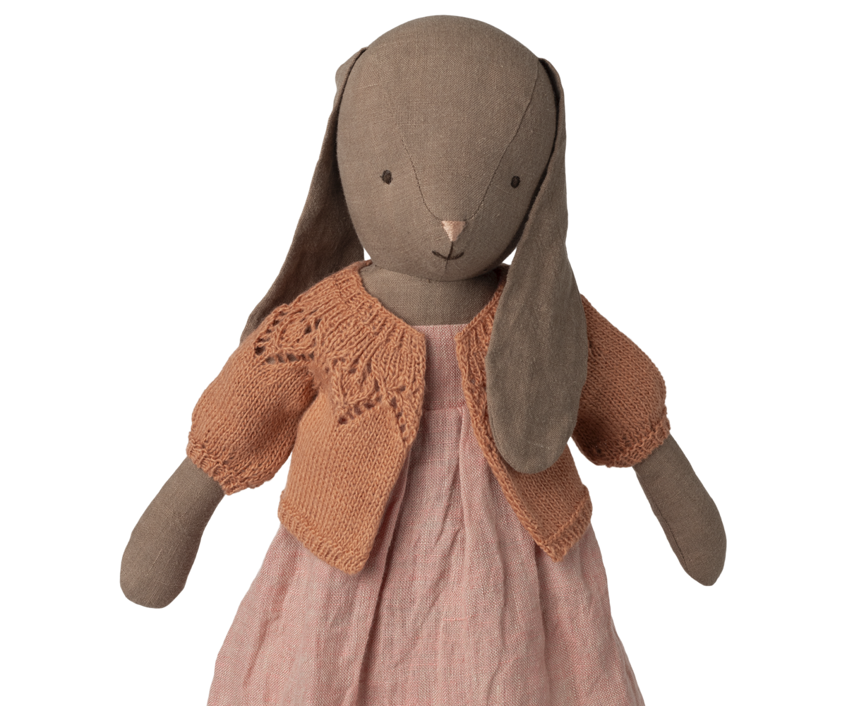 Maileg Knitted Cardigan Vintage Rose Size 4 Bunny detail