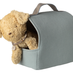Maileg Pet Carrier Dusty Blue with Puppy