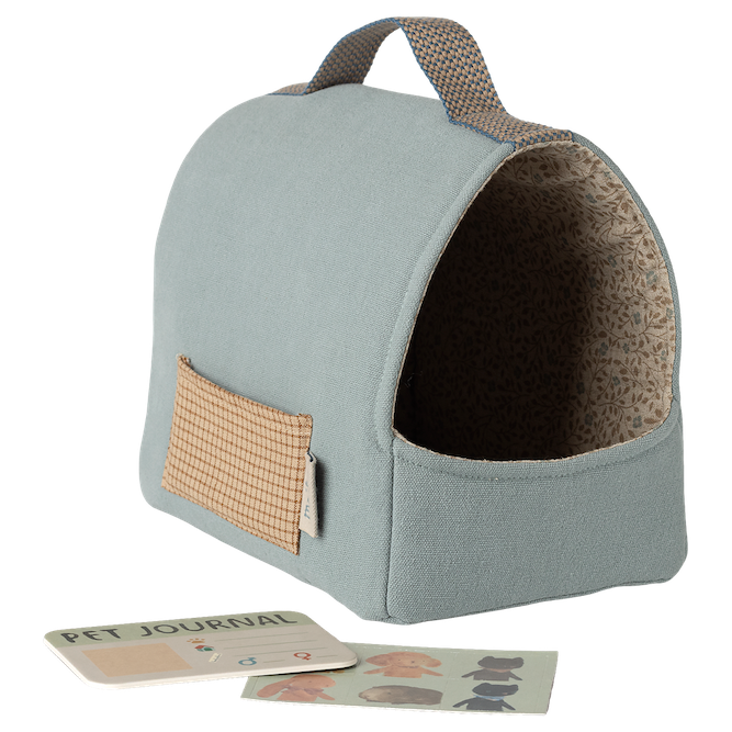 Maileg Pet Carrier Dusty Blue