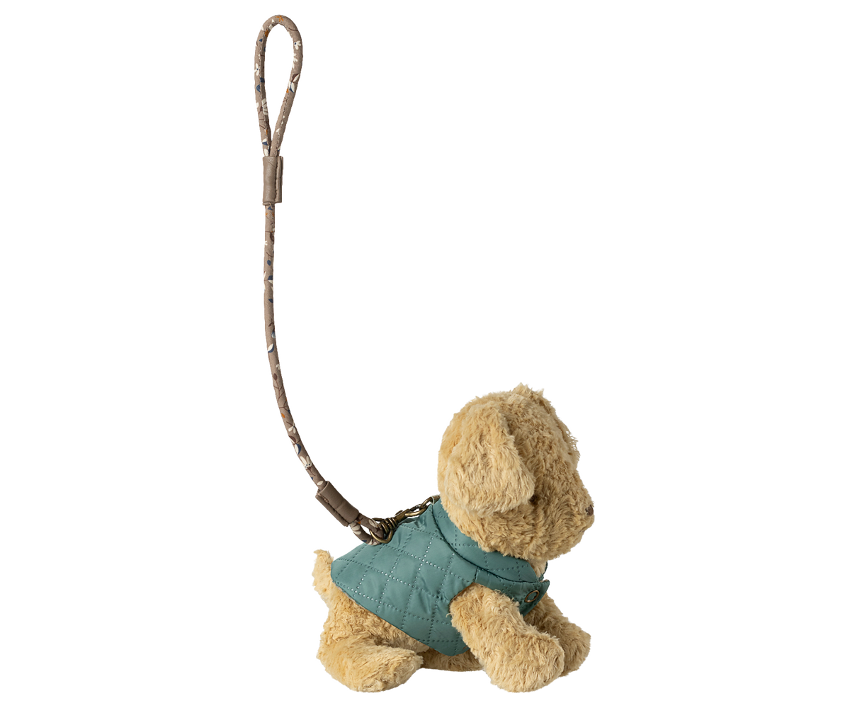 Maileg Puppy Supply Harness and Leash Dark Mint wth Puppy