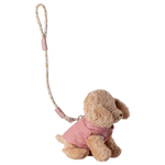 Maileg Puppy Supply Harness and Leash Rose with Puppy