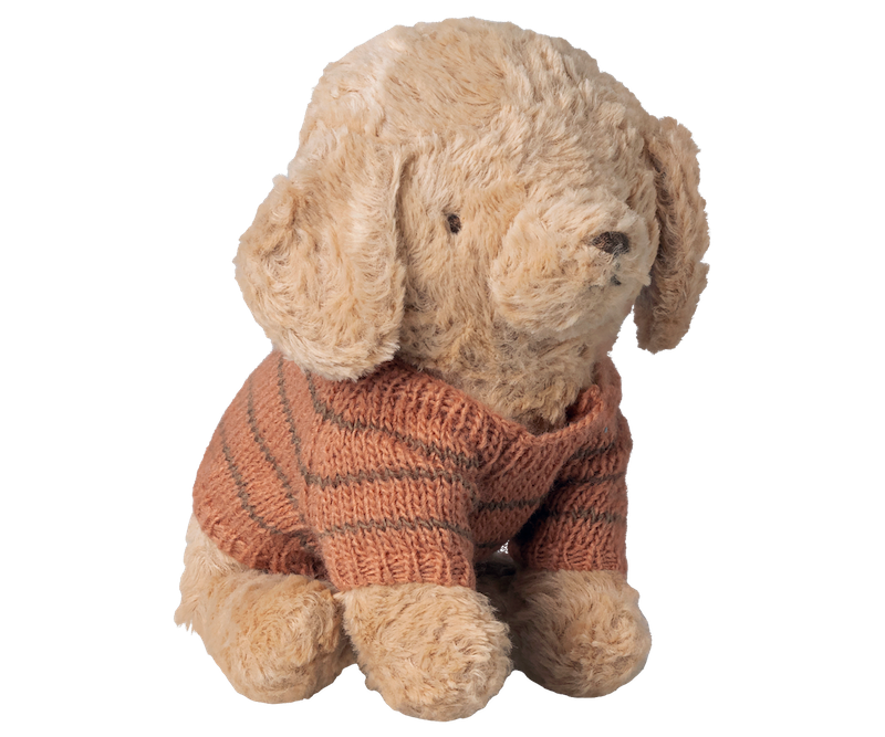 Maileg Puppy Supply Small Knitted Sweater Coral with Puppy