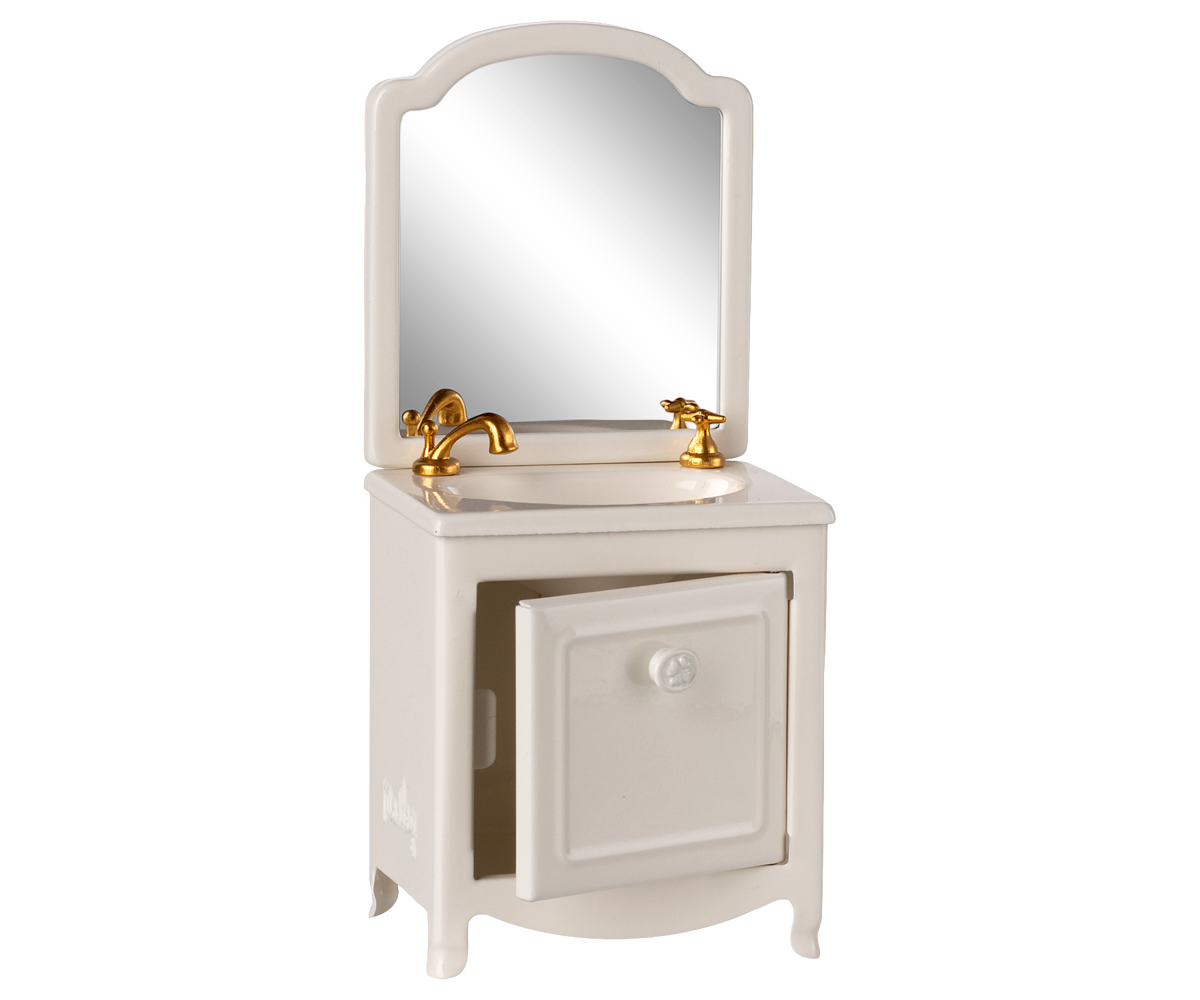 Maileg Sink Dresser Mouse Off White open