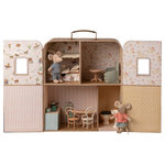 Maileg SuitCasa Little Sister and Brother Mouse open