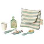 Maileg Toothbrush Set in Bag Mouse Blue Stripe