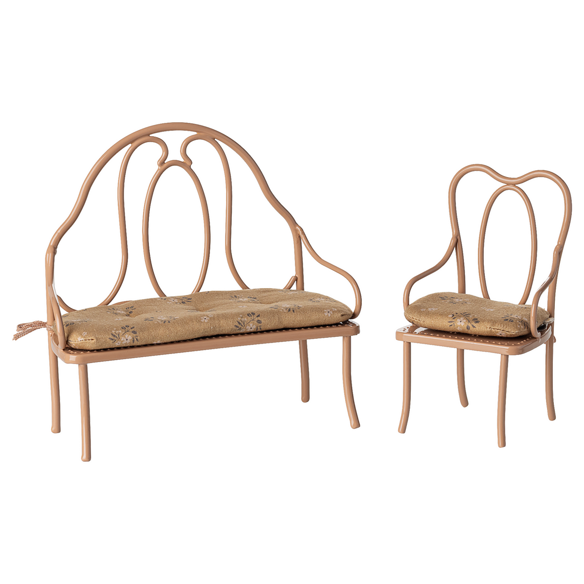 Maileg Vintage Chair Mini Dark Powder with couch