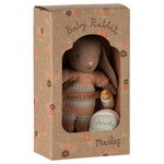 Maileg Bunny Set Micro Brown and Dusty Rose in box
