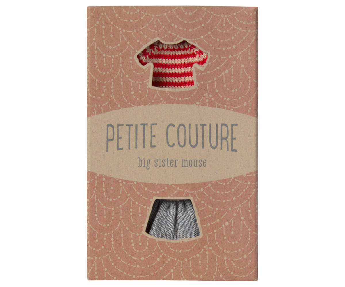 Maileg Knitted Sweater & Skirt, Big Sister Mouse