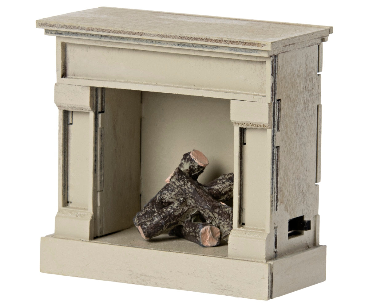 Maileg Mouse Fireplace - Off White View