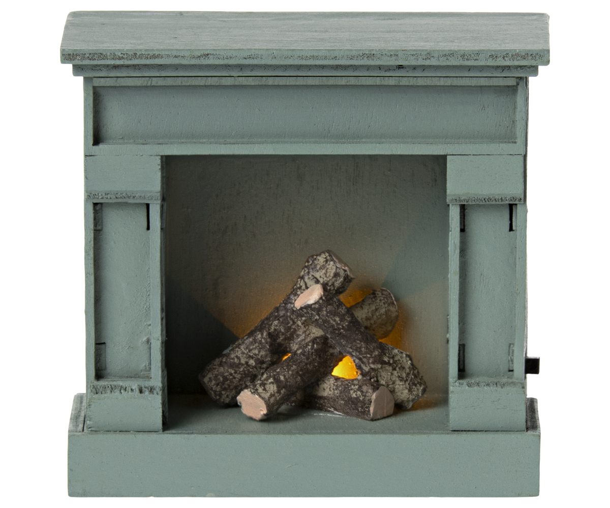 Maileg Mouse Fireplace - Blue