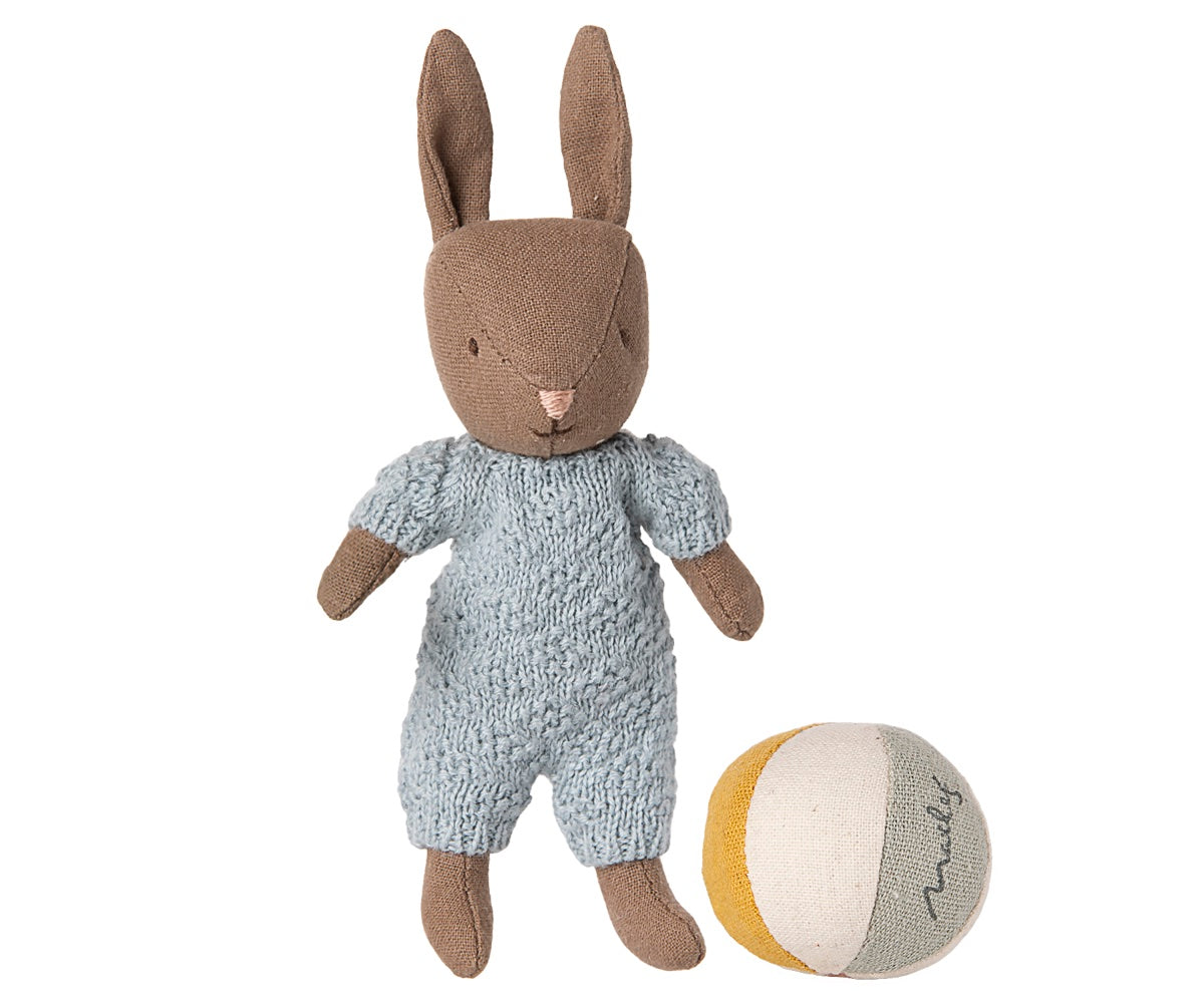 Maileg Rabbit Set Micro Brown and Blue