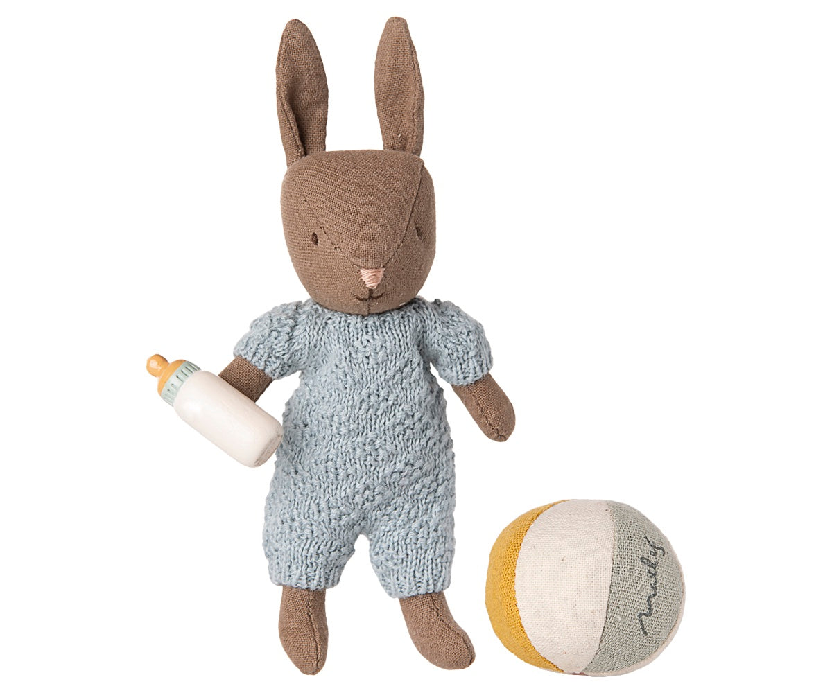 Maileg Rabbit Set Micro Brown and Blue