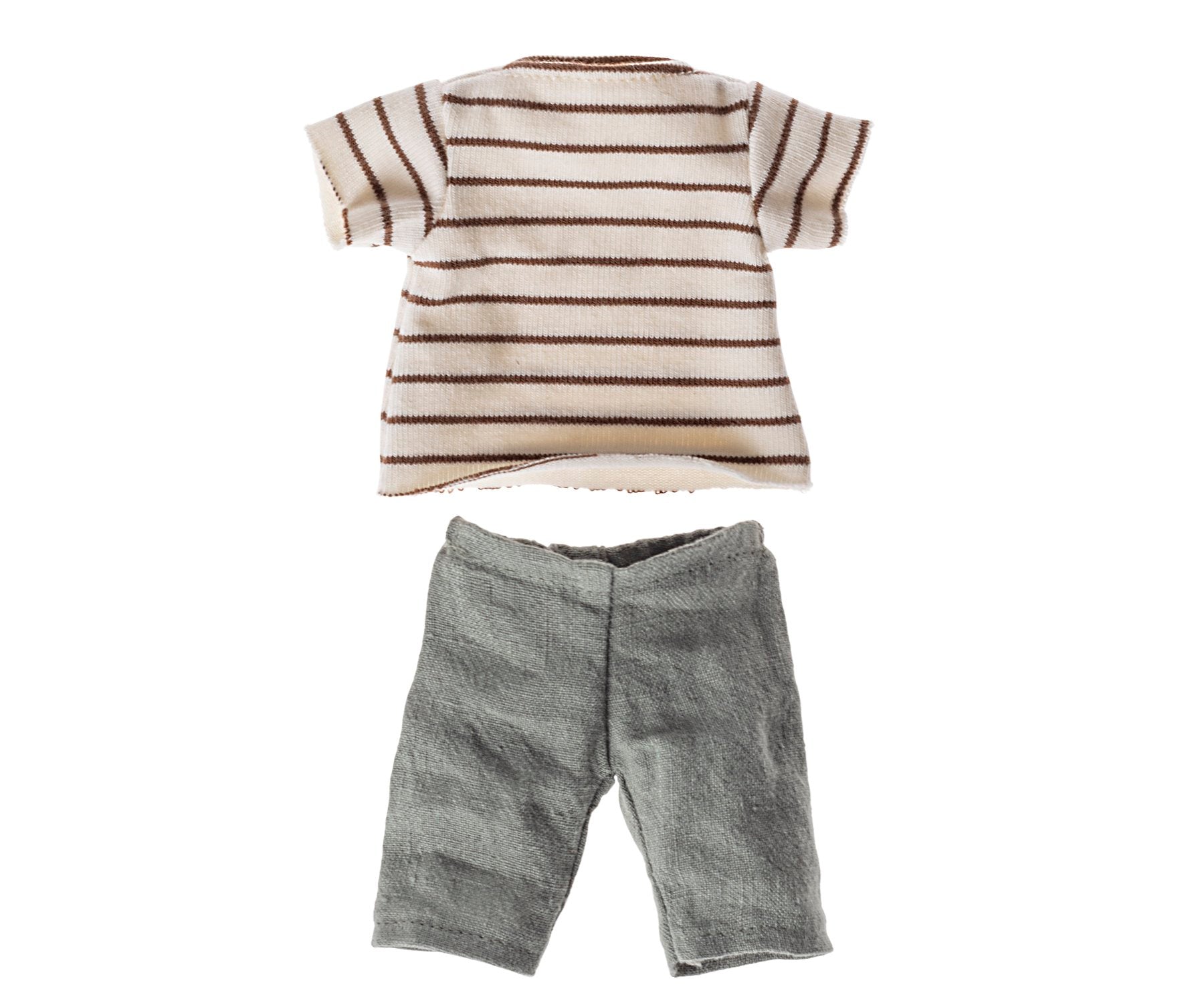 Maileg Rabbit Size 2, Brown - Striped Blouse & Pants