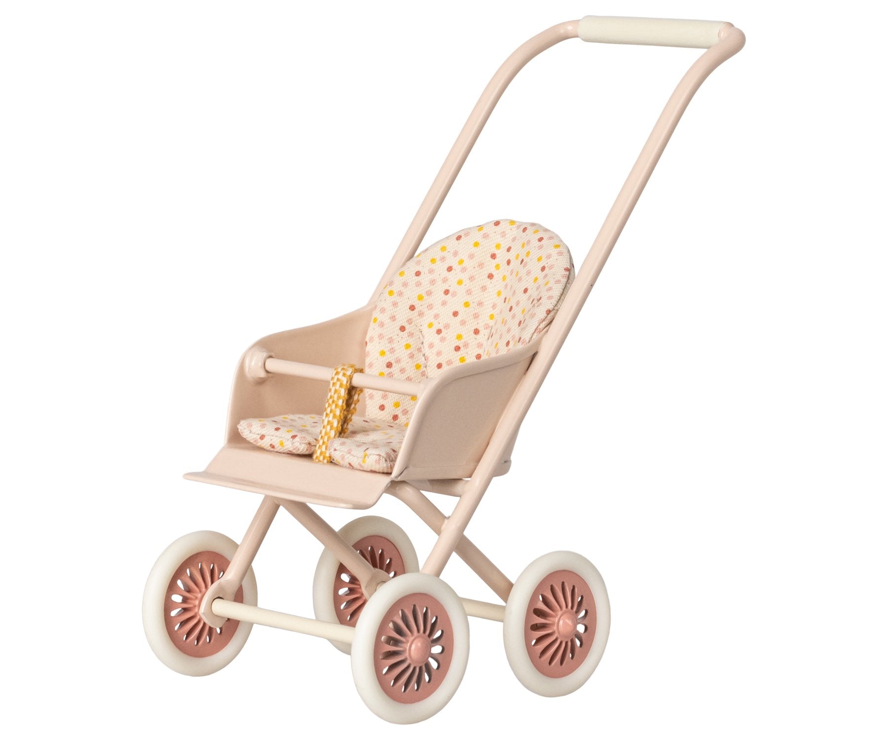 Maileg Stroller, Micro - Powder with Yellow Spots