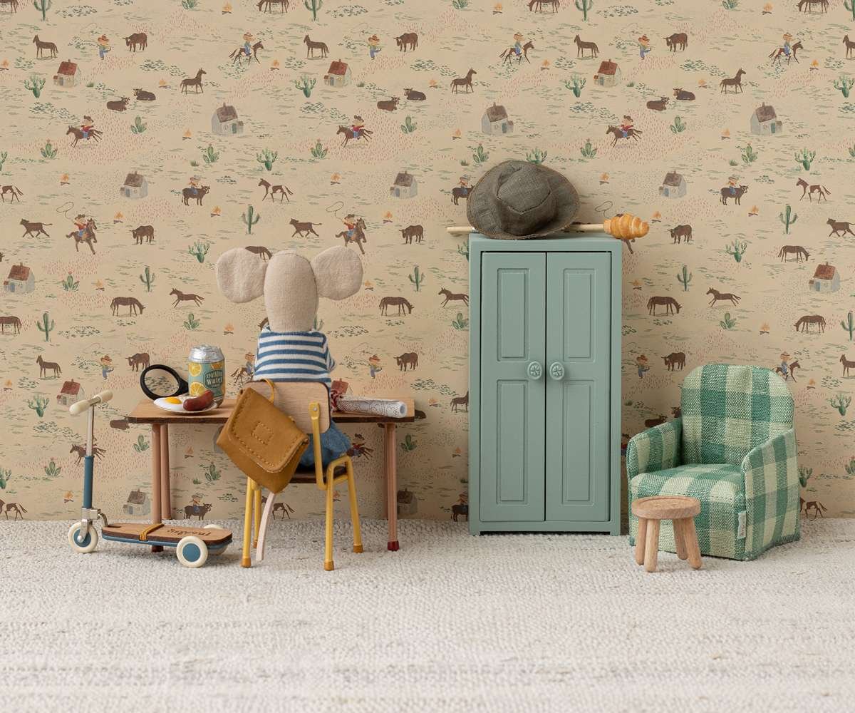 Maileg Table & Chair Set, Mouse - Dark Powder