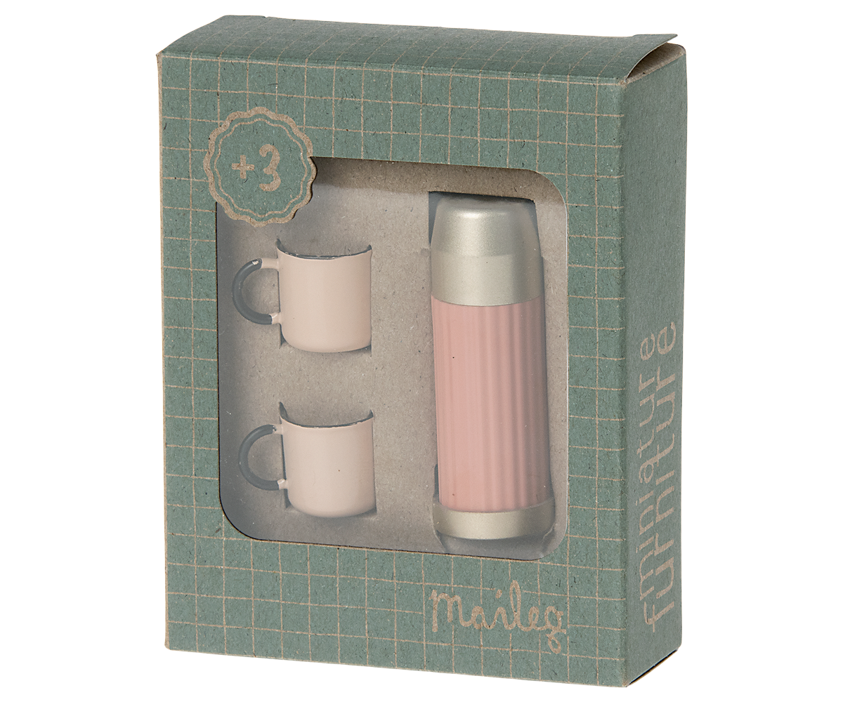 Maileg Thermos and Cups - Soft Coral