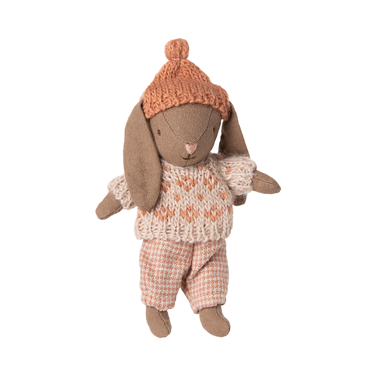 Maileg Winter Bunny Micro Brown & Rose 