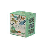 Moulin Roty children's educational toy set with projector and three cylindrical sets of images