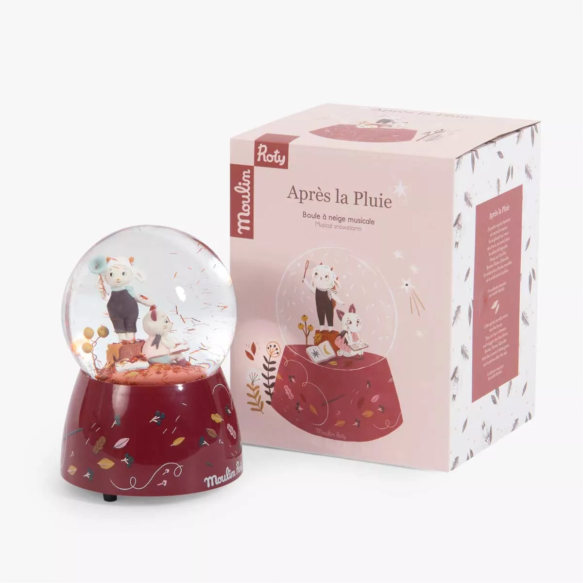 Moulin Roty Musical Snow Globe Après la Pluie with box