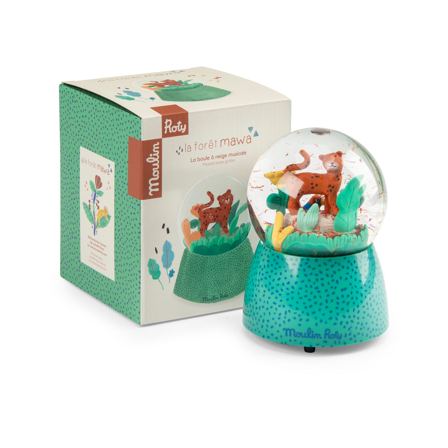 Moulin Roty Musical Snow Globe La Forêt Mawa with box