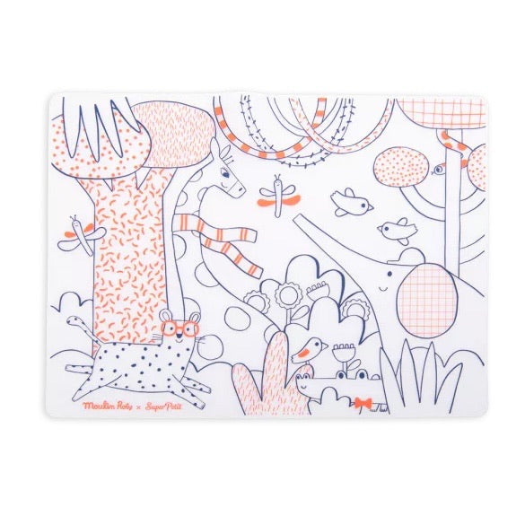 Moulin Roty Silicone Colouring Set and 5 Pens Les Toupitis