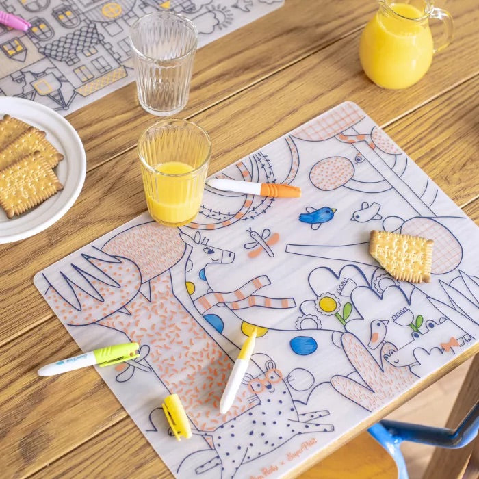 Moulin Roty Silicone Colouring Set and 5 Pens Les Toupitis