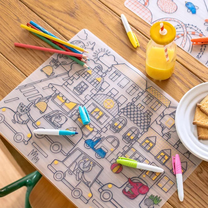 Moulin Roty Silicone Colouring Set and 5 Pens Les Popipop