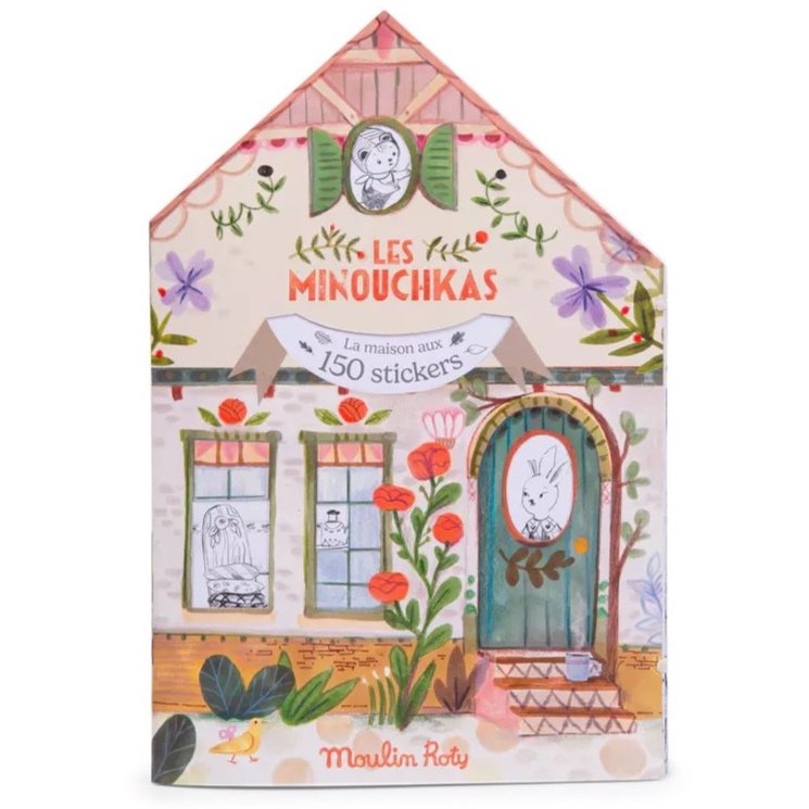Moulin Roty Colouring Book & Stickers - Les Minouckas