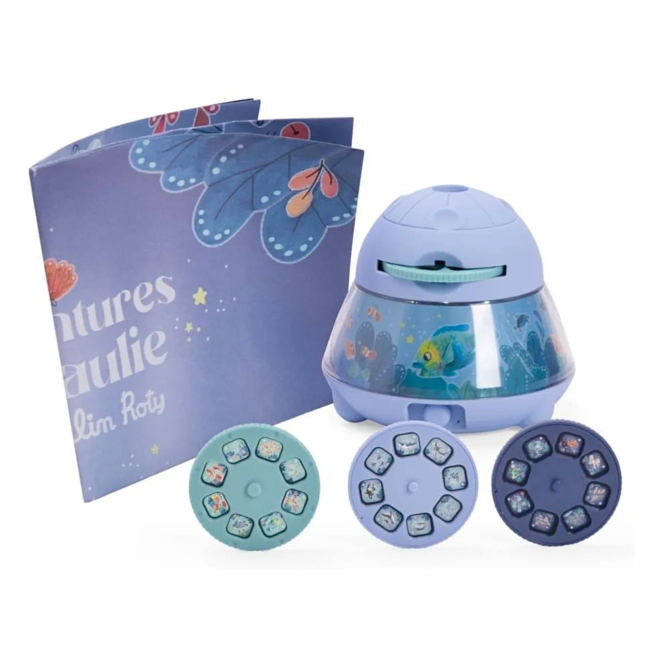 Moulin Roty Children's night light with book and three circular filters
