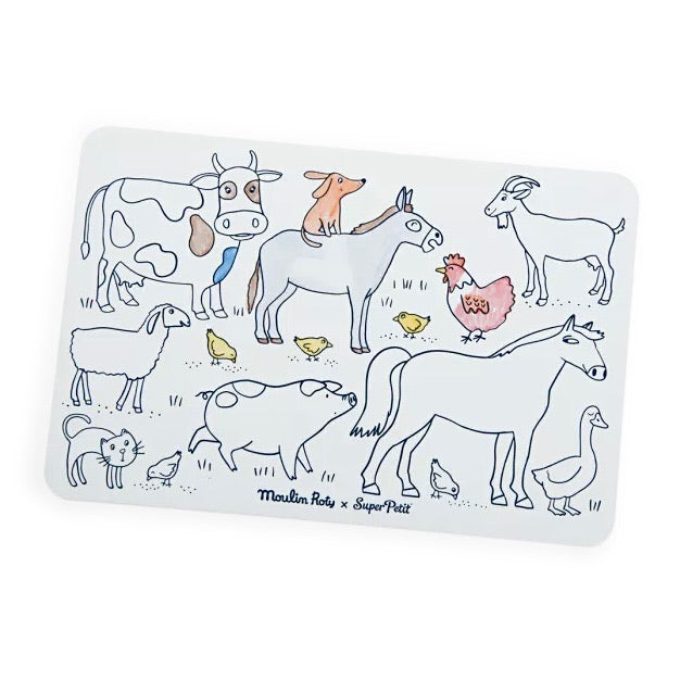 Moulin Roty Mini Silicone Colouring Mat Aujourd'hui c’est Mercredi