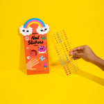Nail OMY sticker set with packaging on a yellow background