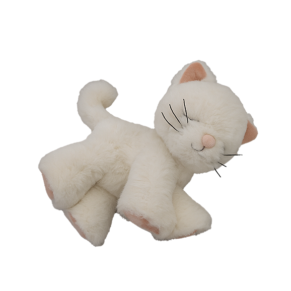 Plush toy cat on a white background