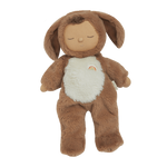 Olli Ella plush toy in a brown dog costume 