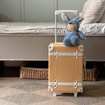 Olli Ella Cozy Dinkum Bunny Twiggy Blue on children's suitcase