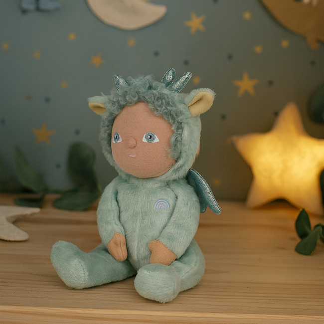 Olli Ella Dinky Dinkum Doll Dante Dragon sat on shelf