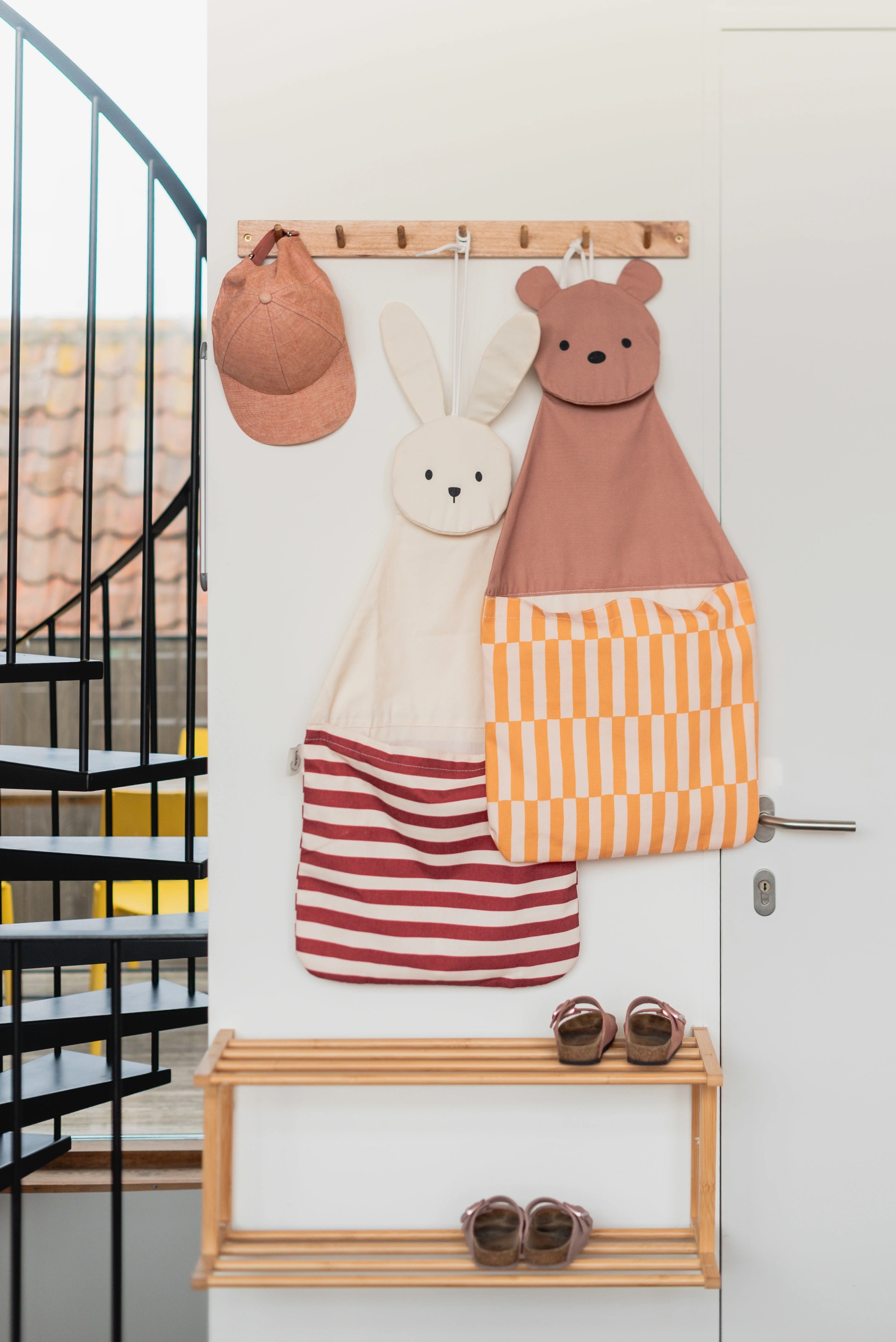 Toto Bear bag with Bunny bag on hooks